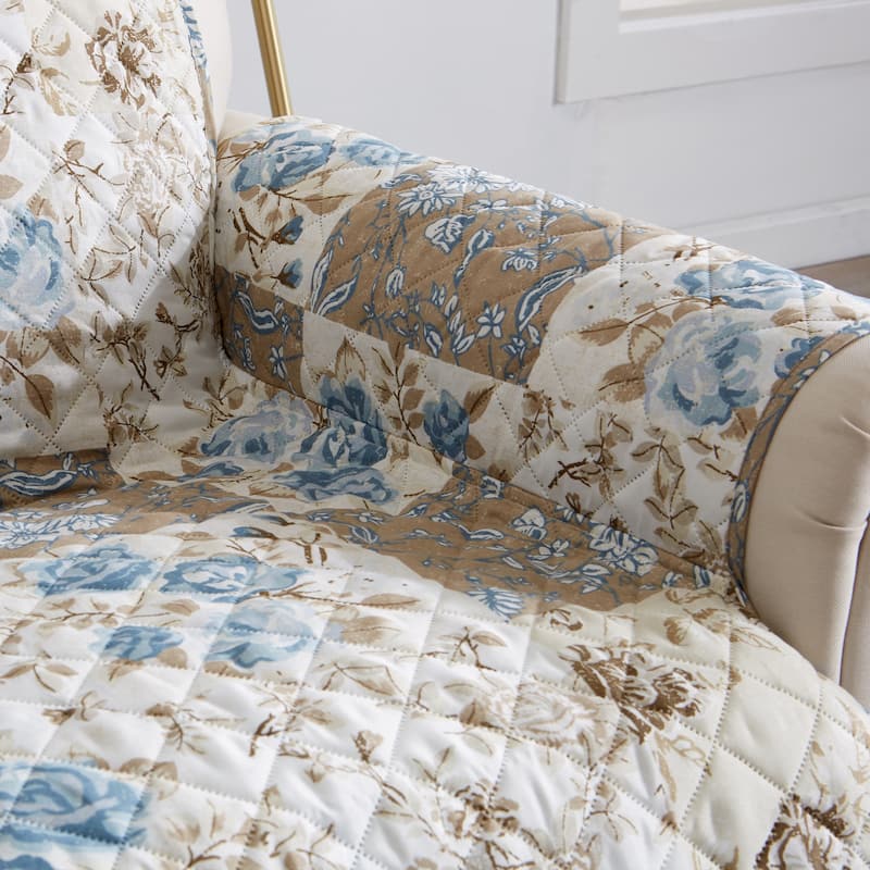 Linery & Co. Floral Patchwork Reversible Pet Furniture Protector