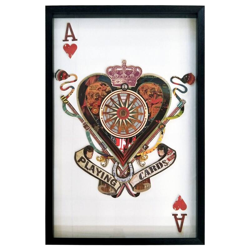 Yosemite Home Decor Ace of HeartsI Original 3D Collage Wall Art