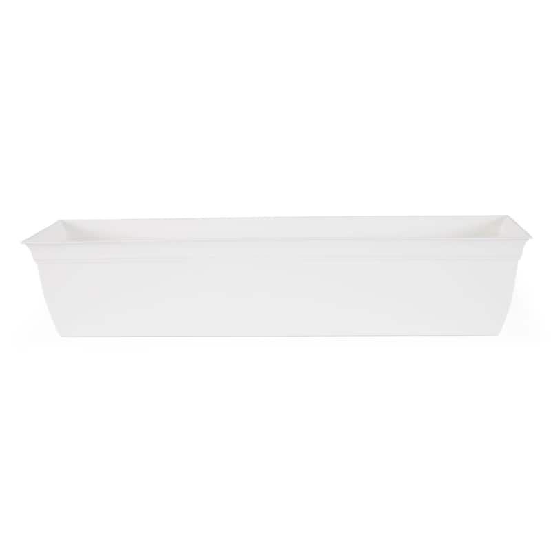 The HC Companies 30 Inch Window Flower Box with Removable Saucer, White (4 Pack) - 1.56