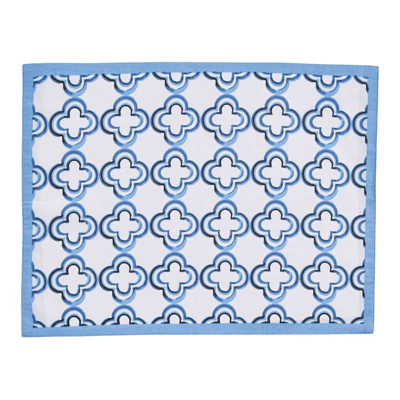 Patricia Heaton Home Blue Geo Reversible Placemat Set of 4 - 19 x 14 x 0.1