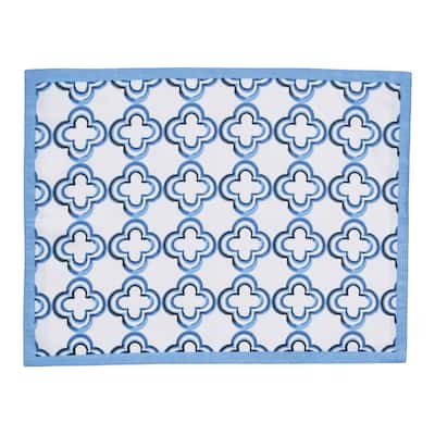 Patricia Heaton Home Blue Geo Reversible Placemat Set of 4 - 19 x 14 x 0.1