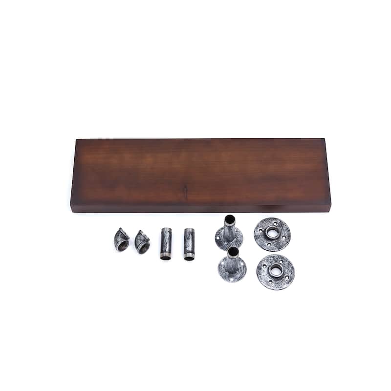 Danya B. 24 x 7 Pipe Industrial Rustic Wall Mount Shelf