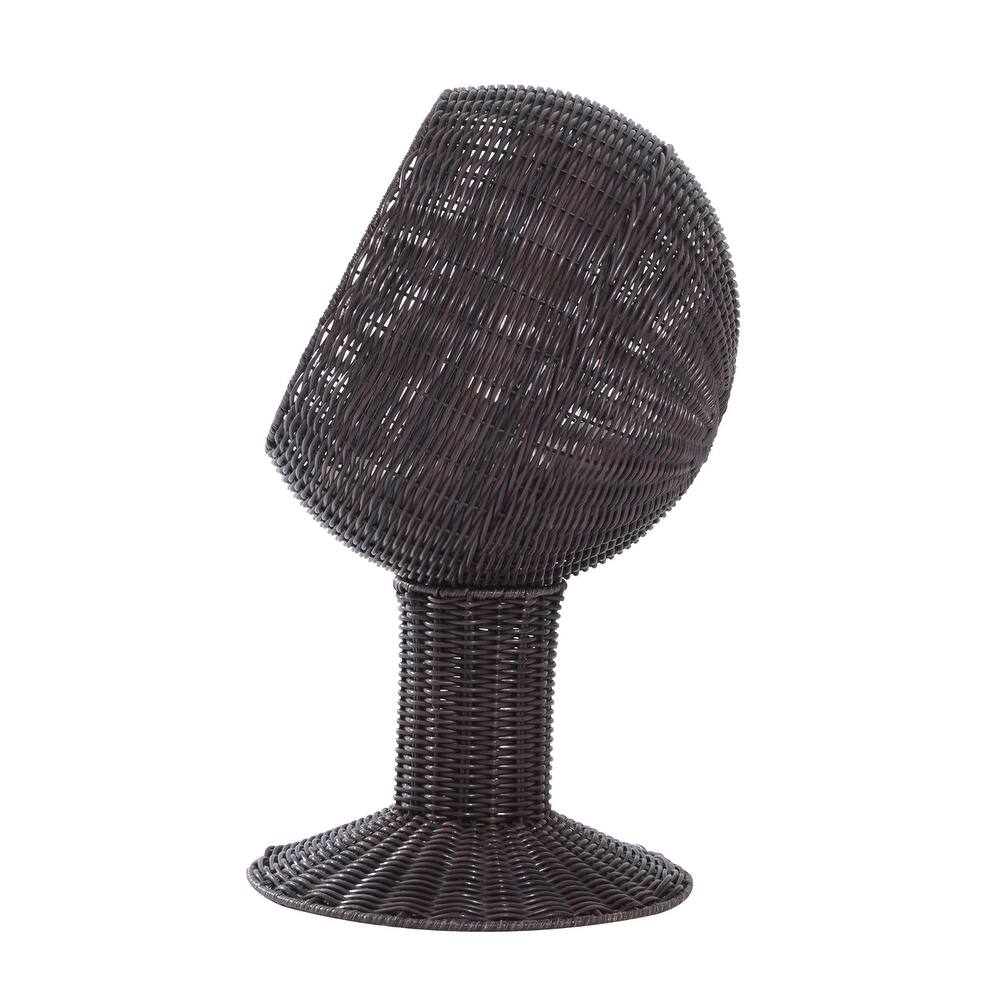 Pawhut Hooded Rattan Wicker Elevated Cat Bed