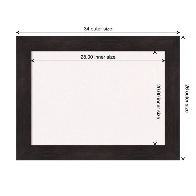 Furniture Espresso Framed White Corkboard Bulletin Board - Board Size 28x20