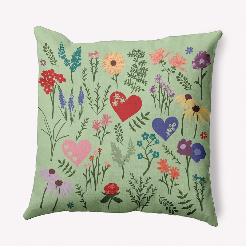 Valentine Garden Accent Pillow - Light Green - 26" x 26"
