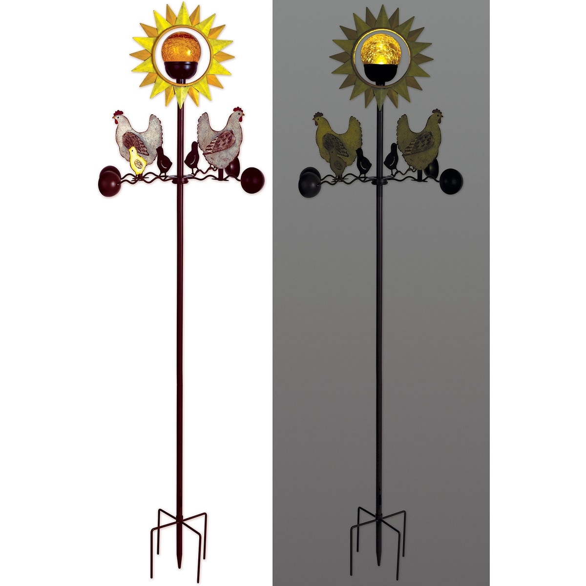 Country Chicken Solar Spinner Stake - 95464