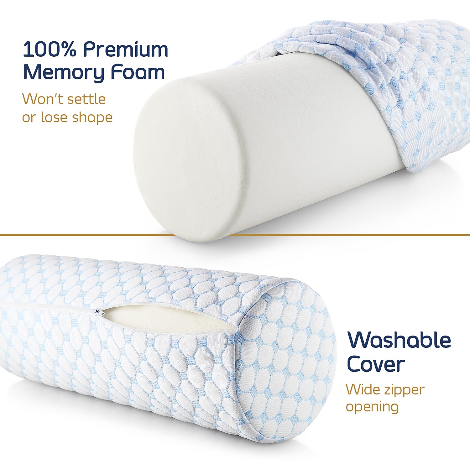 Nestl Double Reading Pillow - Shredded Memory Foam Backrest Pillow -  Includes 2 Neck Rolls & 2 Lumbar Back Support Pillows - Bed Bath & Beyond -  34937620