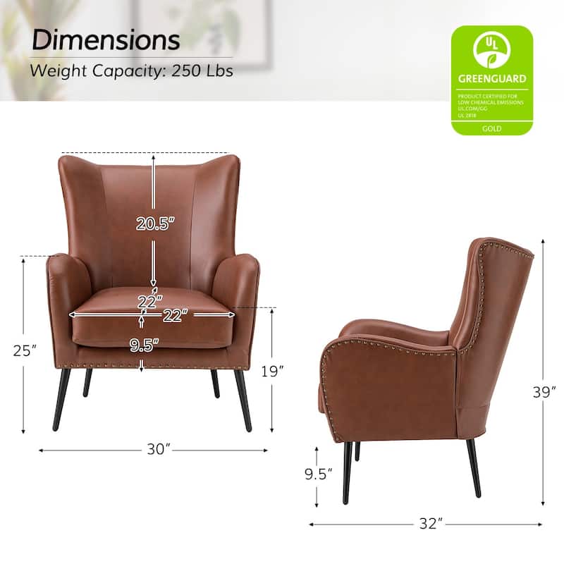 Invidiae Wooden Upholstered Armchair with Metal Legs