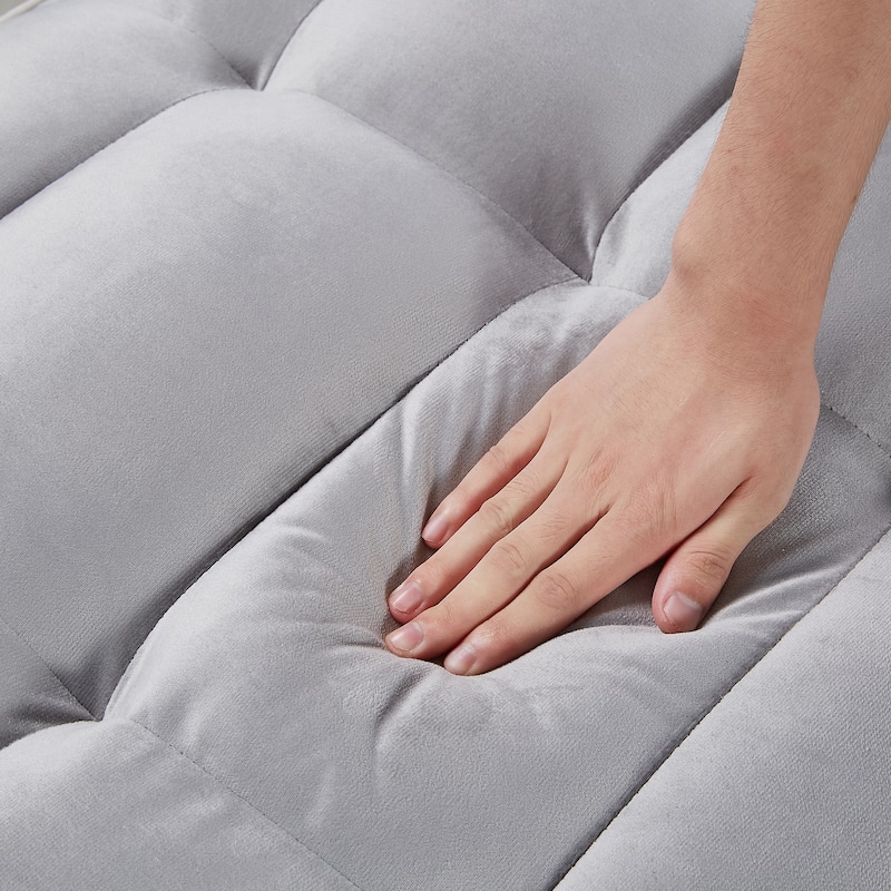 Velvet Single Convertible Sofa Bed with USB Charging Port