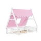 preview thumbnail 4 of 13, Twin Size House Tent Bed Guardrail, Kids House Bed with Fence and Roof