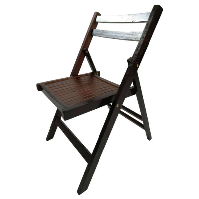 Slatted folding wood event chairs with set of 4