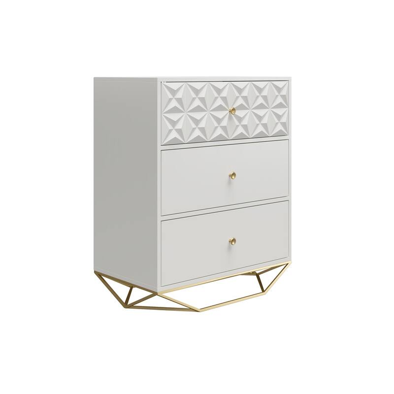 CosmoLiving by Cosmopolitan Blair 3 Drawer Dresser - White