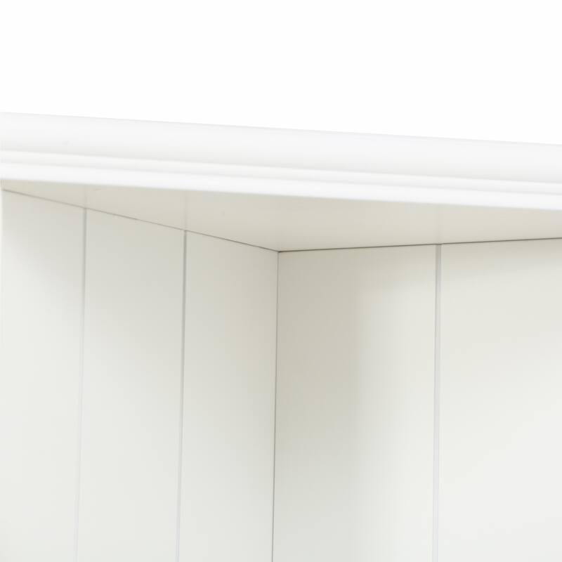 Modular White Curio Bookcase Cabinet w/Glass Doors Buffet Display