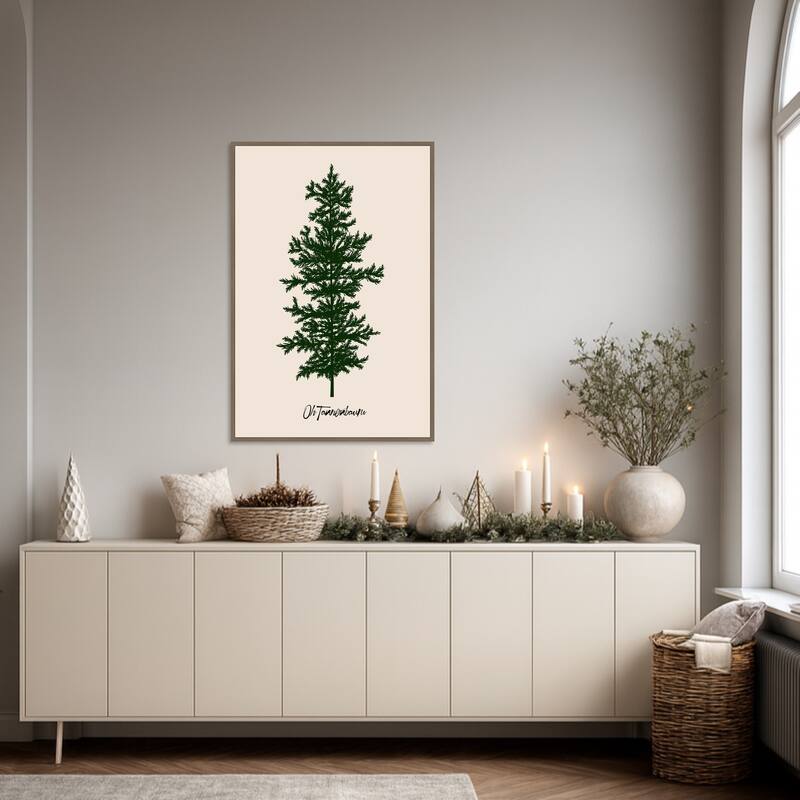 Oh Tannebaum Framed Canvas Wall Art Print - Sylvie Dark Gold