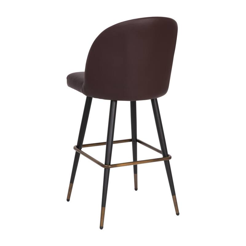 Modern Upholstered Barstools with Footrest and Steel Frame (Set of 2)