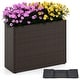 preview thumbnail 1 of 0, Costway 1/2 PCS 24" Tall PE Rattan Planter Box with Removable Liner 1 PCS