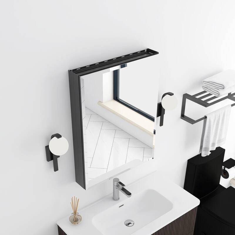 Rectangular Aluminum Medicine Cabinet with Mirror