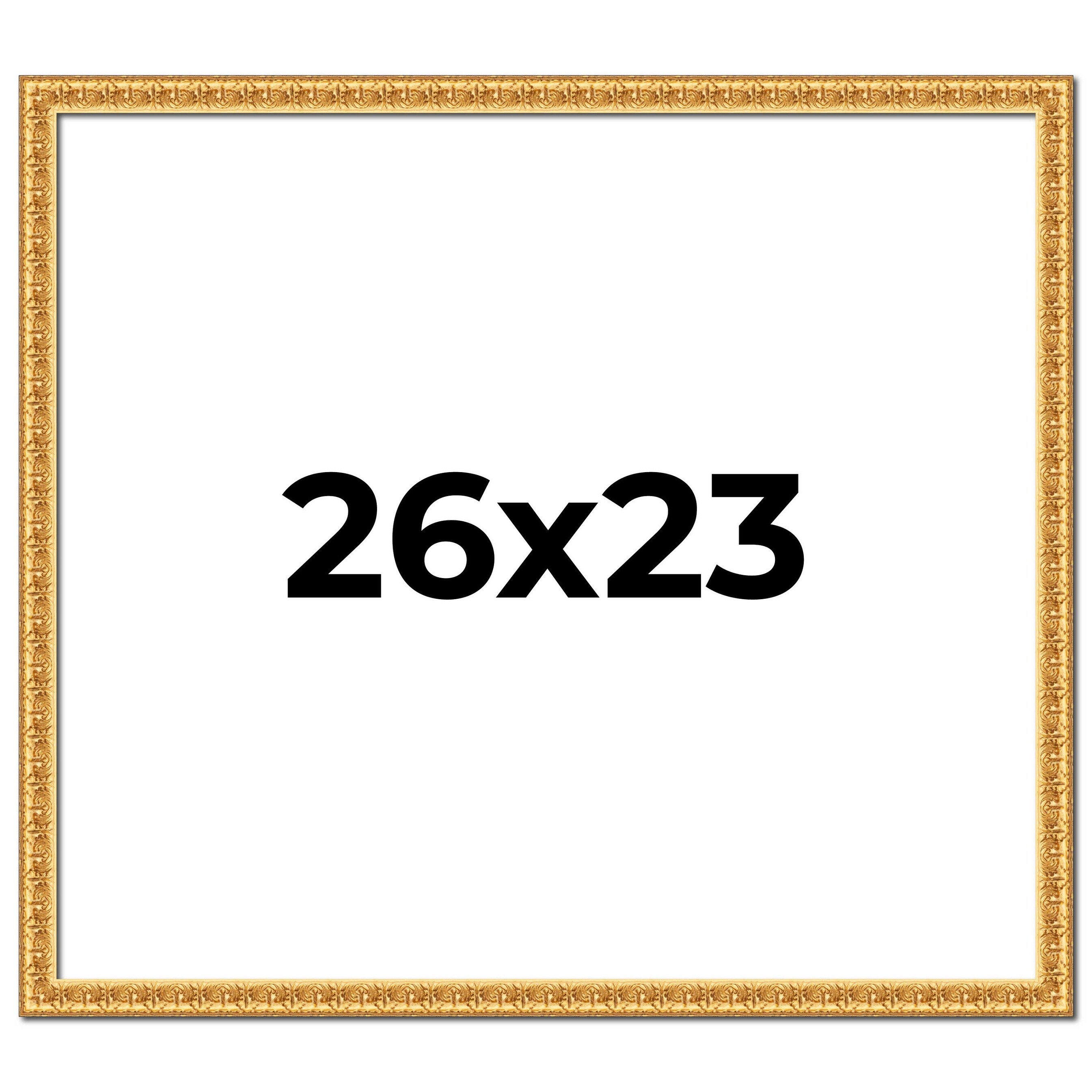 26x23 Frame Gold Real Wood Picture Frame Width 1 inches | Interior