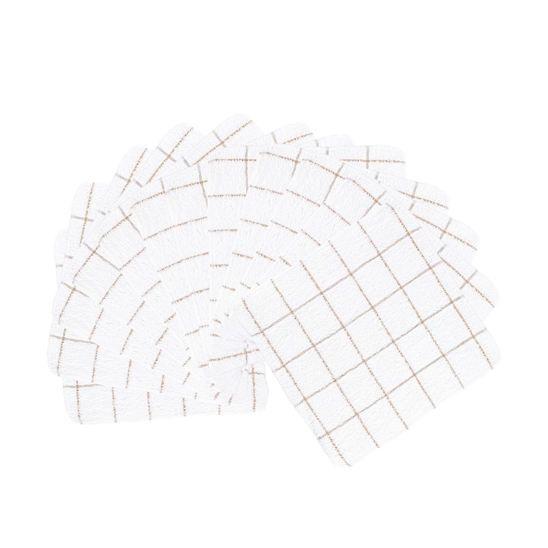 Cooks Cotton Windowpane Dishcloths - 12 Pack - 12x12