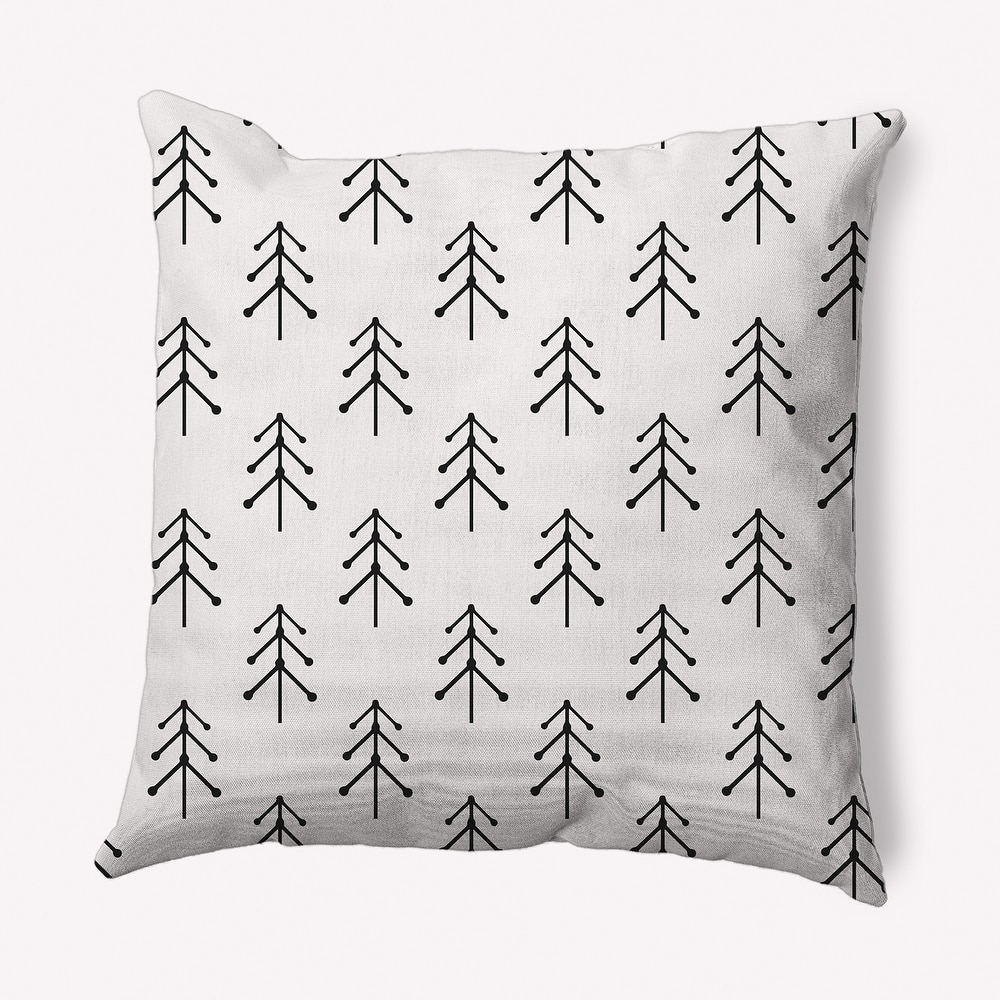 Patterned Trees Winter Soft Spun Polyester Decorative Throw Pillow