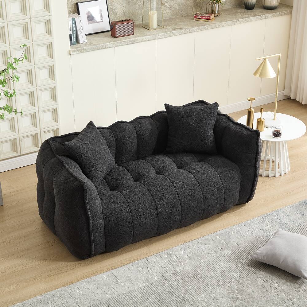 Loveseat Giant Bean Bag Chair, Comfy Lounge Lazy Floor Sofa