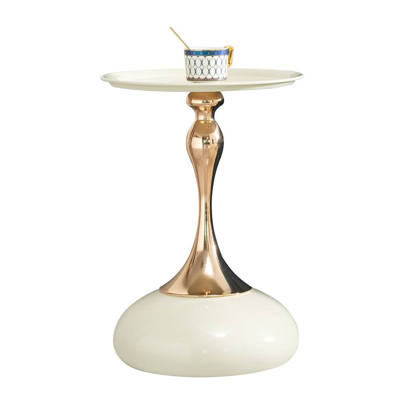 14.96" Carbon steel Round Side Table with Gold Finish and Modern Design