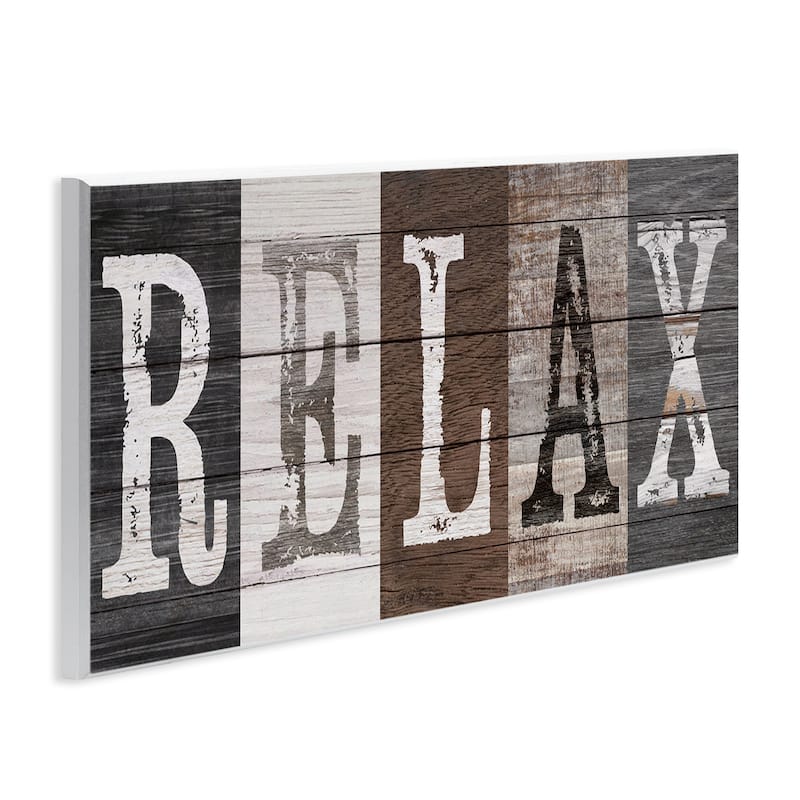 Stupell Rustic Bathroom Relax Letters Wall Plaque Art Design By Susan Arnot