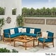 preview thumbnail 25 of 86, Christopher Knight Home - Outdoor Patio Conversation Set, Acacia Wood Frame, Cushions & Slatted Coffee Table