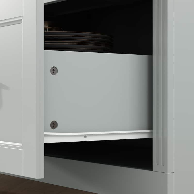 78.7" Combo Buffet Bookcase Storage Cabinet Glass Bookshelf Display
