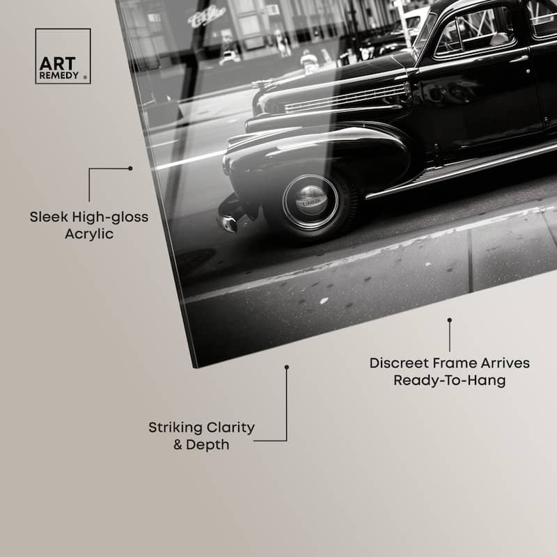 Vintage Car in New York Acrylic by Art Remedy, Ready to Hang