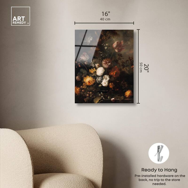 Shadowed Petal Secrets II Acrylic by Art Remedy, Ready to Hang