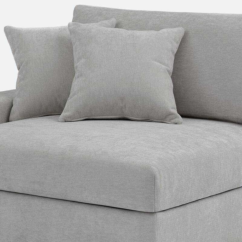 Modern Upholstered Chenille Modular Sectional Sofa with Pillow