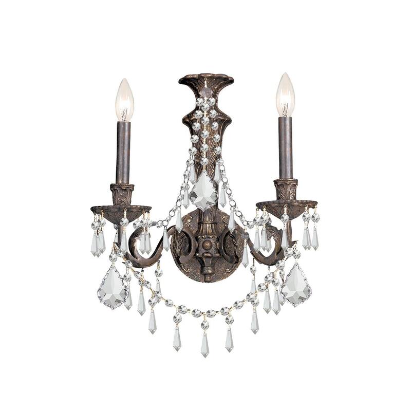 Crystorama Lighting Group Regis 2 Light 14-1/2" Wide Wall Sconce with - English Bronze