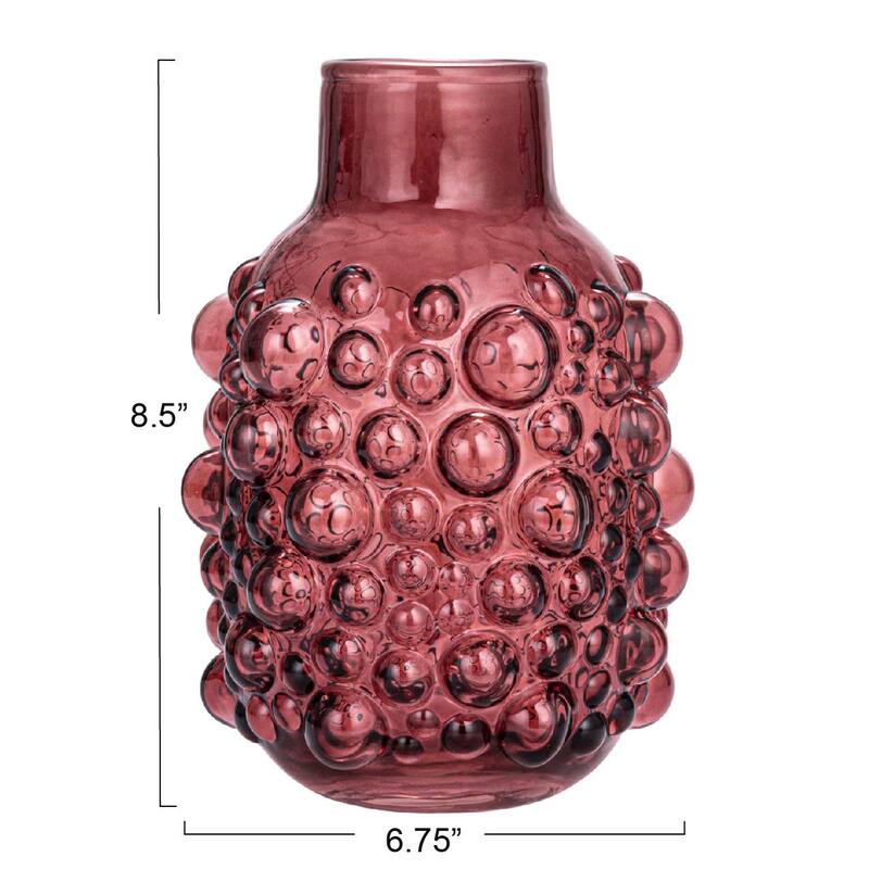 Glass Vase with Raised Dots