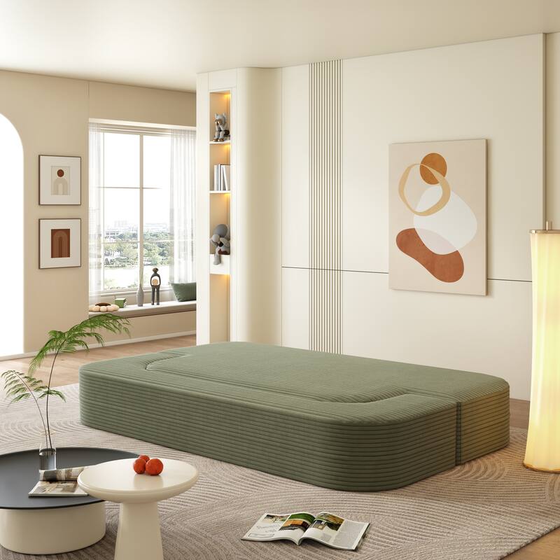 2-in-1 Foldable Sofa, Sofa Bed with Soft Pillows, Convertible Sleeper Sofa with Functional Blanket, Recliner Sofa Couch