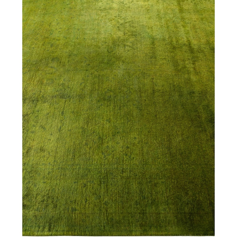 Overdyed One-of-a-Kind Hand-Knotted Area Rug - Green - 6' 3" x 9' 1"