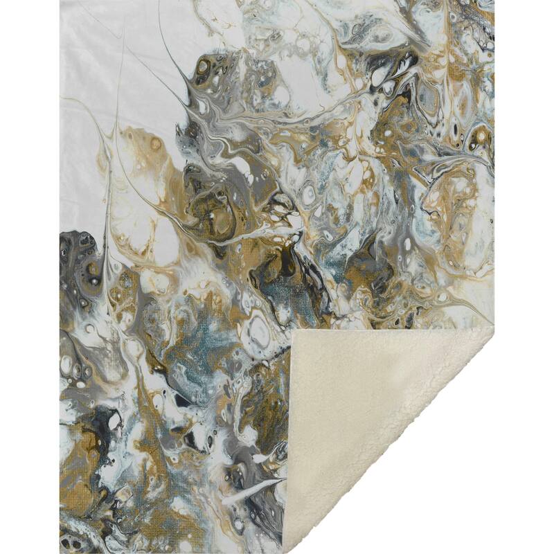 Premium Machine Washable ASB56 Abstract Modern Sherpa Throw Blanket