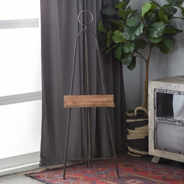 slide 2 of 26, Black Iron Metal Modern Industrial Art Portrait Display Floor Easel 16 x 18 x 52