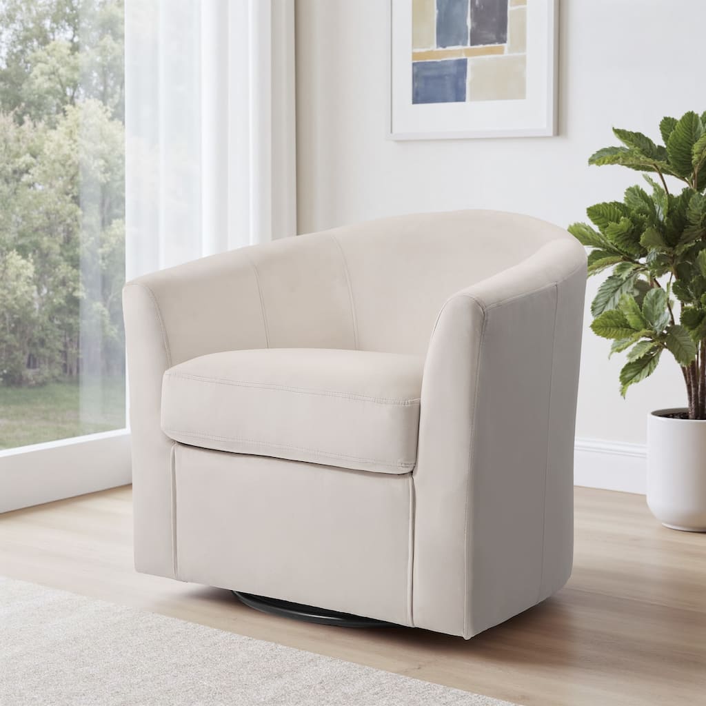 Upholstered Velvet 360° Swivel Accent Arm Chair