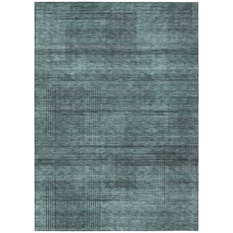 HomeRoots Striped Transitional Rectangle Outdoor Rug