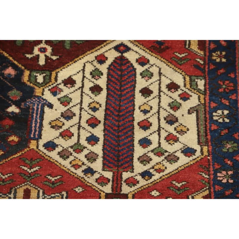 Hand Knotted Oriental 100% Wool Carpet Traditional Geometric Multi-Colored Bakhtiari Area Rug - 7' 10'' X 4' 4''
