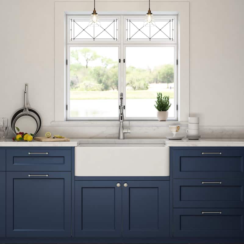 Pure 33 Inches Farmhouse Kitchen Fireclay Sink