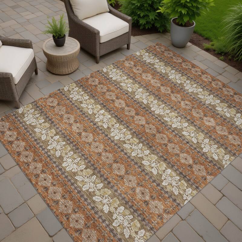 Machine Washable Indoor/ Outdoor Stripe Sochi Chantille Rug