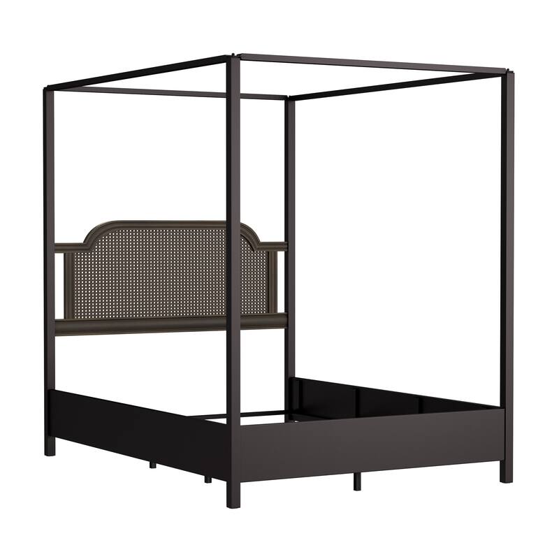 Hillsdale Furniture Melanie Wood and Metal Canopy Bed, Oiled Bronze