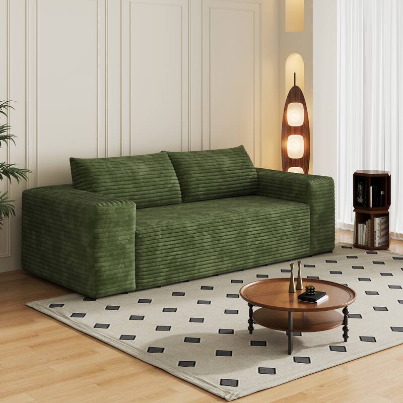 78.8" Corduroy Loveseat Sofa - Deep Seat, No Assembly Required, for Living Room, Bedroom, Apartment