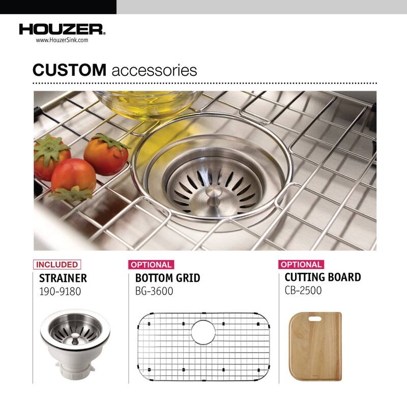 Houzer PGS-3122-4-C Premier 33" Drop In Single Basin Stainless Steel