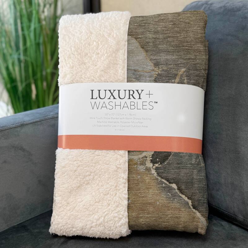 Premium Machine Washable Abstract Contemporary Sherpa Throw Blanket