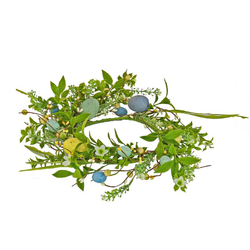 National Tree Company 6 in. Spring Flowers and Eggs Candle Ring - 6 in