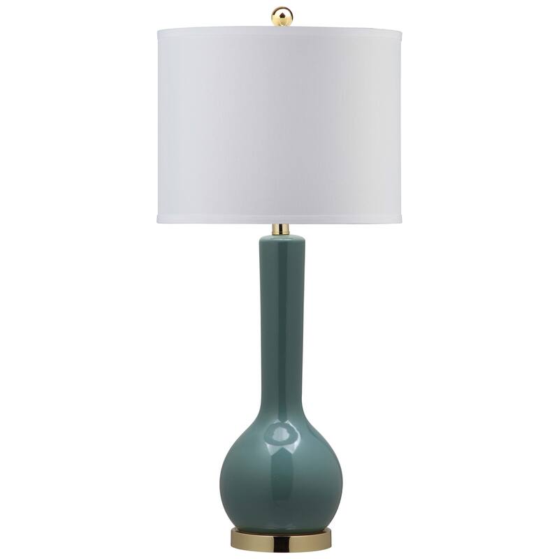SAFAVIEH Lighting Brigid 31-inch Long Neck Ceramic White Table Lamp (Set of 2) - 14"x14"x30.5" - 14Wx14Dx31H
