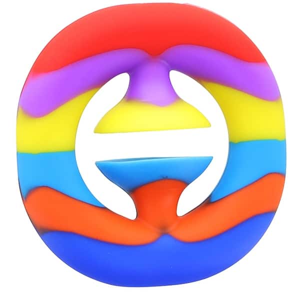 slide 2 of 4, Pressure Fidget Toy Rainbow Silicone Snapper